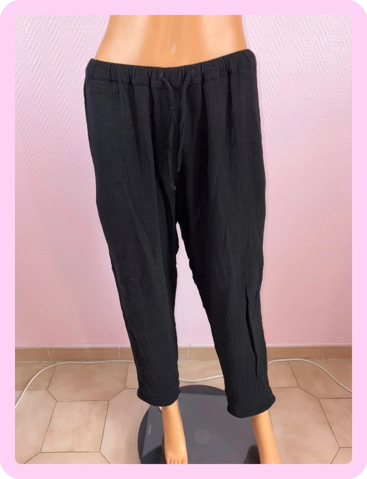 Pantalon femme, gaze de coton, licht, taille 38 – photo 3